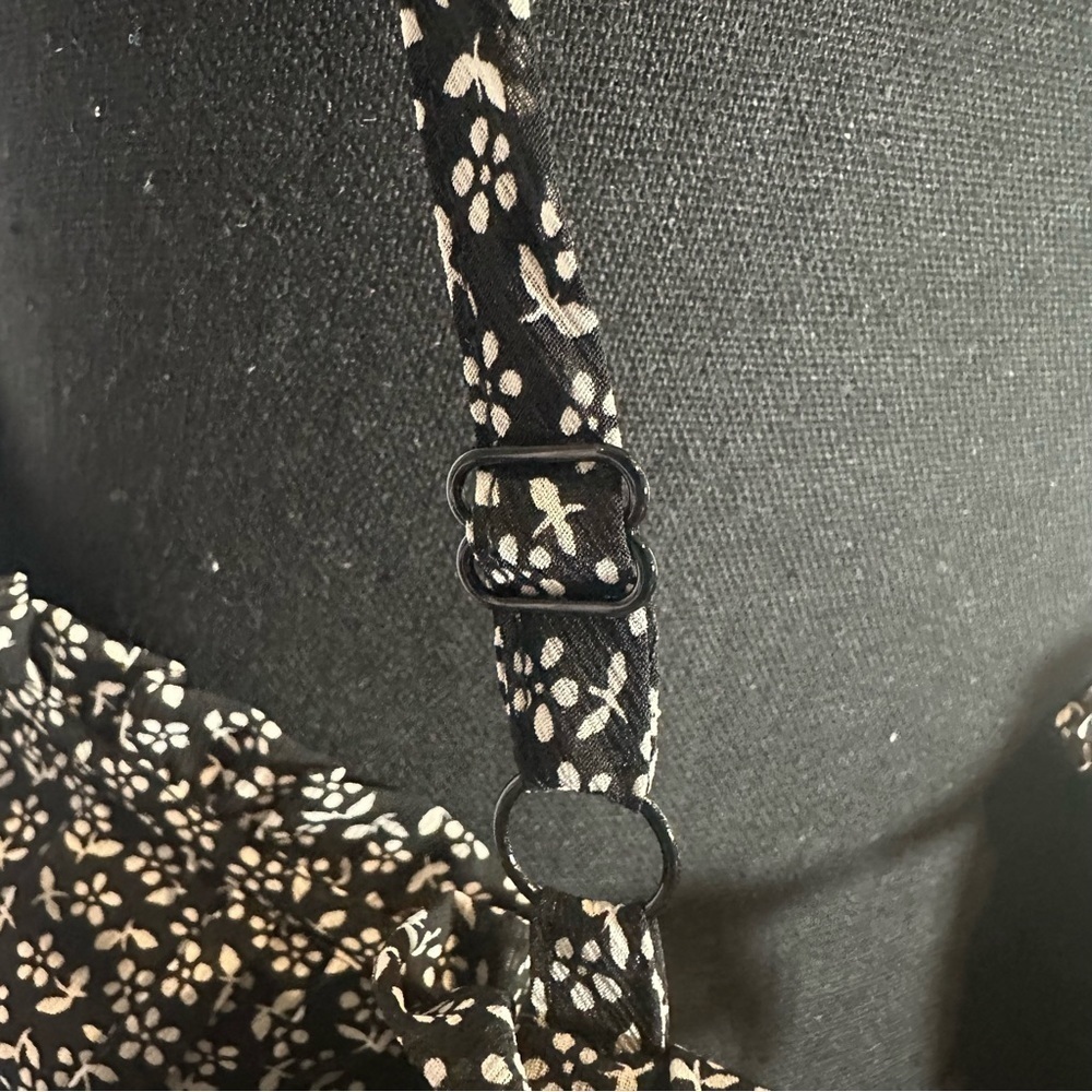 Madewell Plus Sophia Cami Tiered Mini Dress in Micro Daisy Black Size 16W - Picture 11 of 16